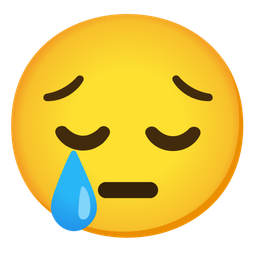 Crying face and Pensive face