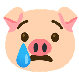 Crying face and Pig face