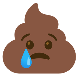 Crying face and Pile of poo