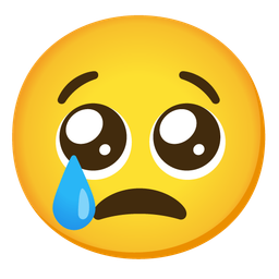 Crying face and Pleading face