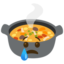 Crying face and Pot of food