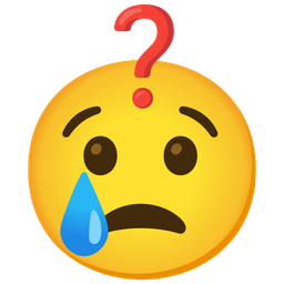 Crying face and Red question mark