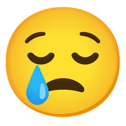 Crying face and Relieved face