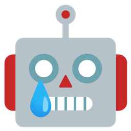 Crying face and Robot