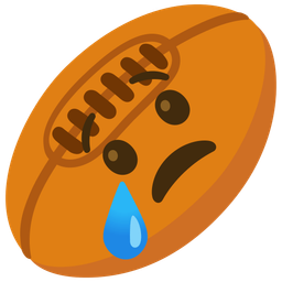 crying face and rugby football