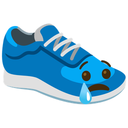 Crying face and Running shoe