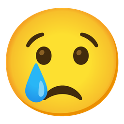 Crying face and Sad but relieved face