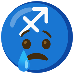 Crying face and Sagittarius