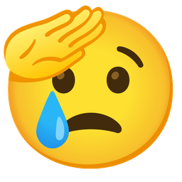 Crying face and Saluting face