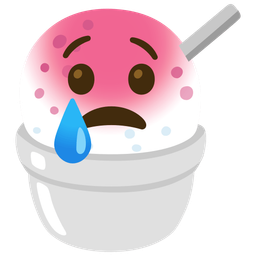 Crying face and Shaved ice
