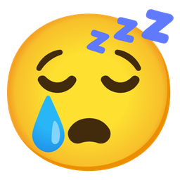 Crying face and Sleeping face