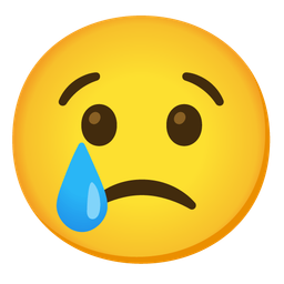 Crying face and Slightly frowning face