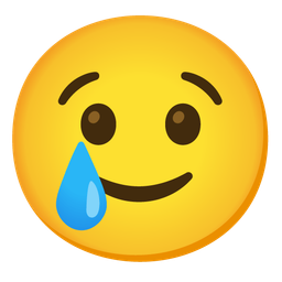 Crying face and Slightly smiling face