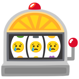 Crying face and Slot machine