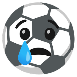 Crying face and Soccer ball