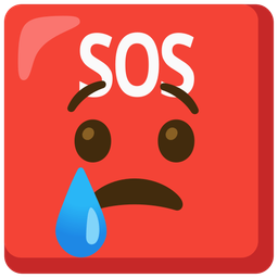 Crying face and SOS button