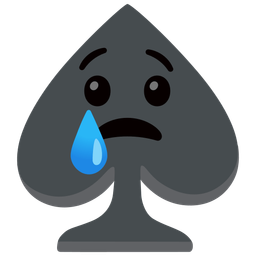 Crying face and Spade suit