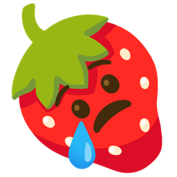 Crying face and Strawberry