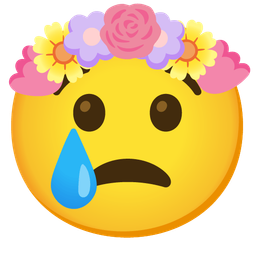 Crying face and Tulip