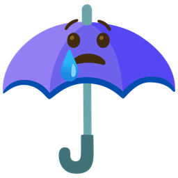 Crying face and Umbrella