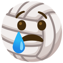 Crying face and Volleyball