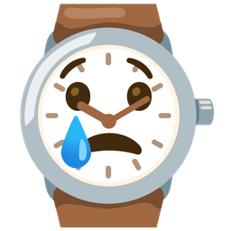 Crying face and Watch