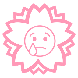 Crying face and White flower
