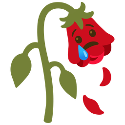 Crying face and Wilted flower