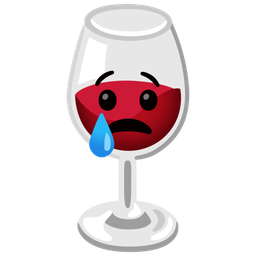 crying face and wine glass