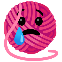 Crying face and Yarn