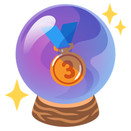 crystal ball and 3rd place medal
