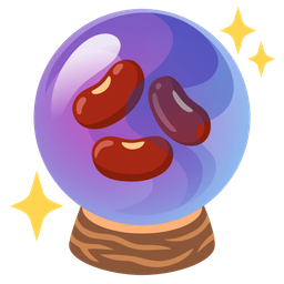 crystal ball and beans