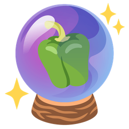 crystal ball and bell pepper