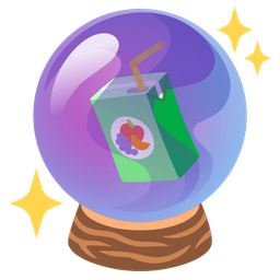 crystal ball and beverage box