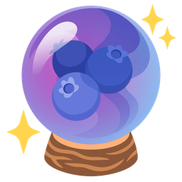 crystal ball and blueberries