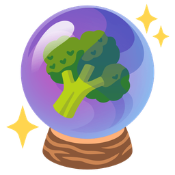 crystal ball and broccoli