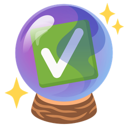 crystal ball and check mark button