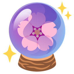 crystal ball and cherry blossom