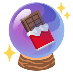 crystal ball and chocolate bar