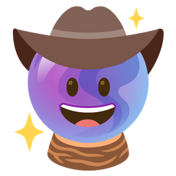 crystal ball and cowboy hat face
