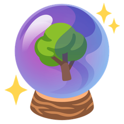 crystal ball and deciduous tree