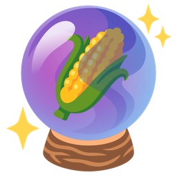 crystal ball and ear of corn