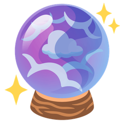 crystal ball and face in clouds