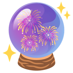 crystal ball and fireworks