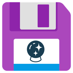 crystal ball and floppy disk