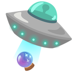 crystal ball and flying saucer