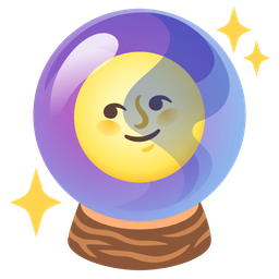 crystal ball and full moon face
