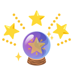 crystal ball and glowing star