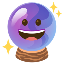 Crystal ball and Grinning face
