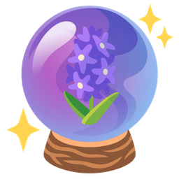 crystal ball and hyacinth